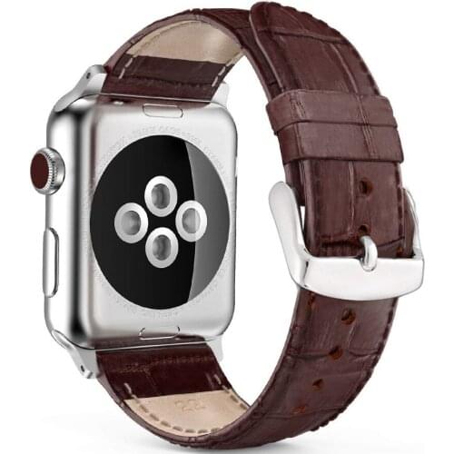 Gennuine Leather Watch Bands For Apple Watch 38mm 42mm 40mm 44mm Crocodile Sport Strap For iWatch Series 4/3/2/1 Wristband