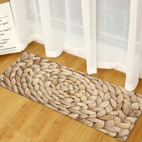 WUJIE Europe Style Kitchen Rug Rectangle Dootmats Anti-slip Area Carpet for Living Room Welcome Mats for Front Door 3D Print Rug