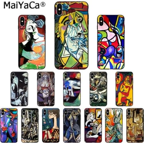 MaiYaCa Picasso abstract Art painting Silicone TPU Soft black Phone Case for iPhone X XS MAX 6 6S 7 7plus 8 8Plus 5 5S XR