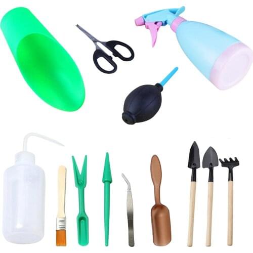 ANENG 13 Pieces Mini Garden Transplanting Succulent Tools Miniature Planting Set for Indoor Fairy Gard