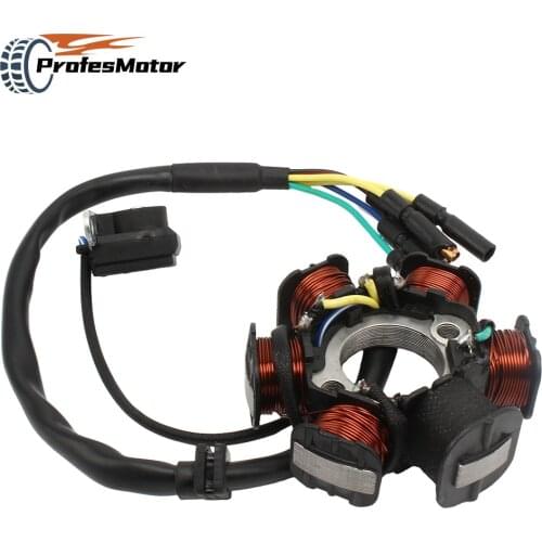 Motorcycle Magneto stator Upper OR Lower DC Stator Coil 6 Stage Group Interpolation Generator For 50cc-125cc Engines