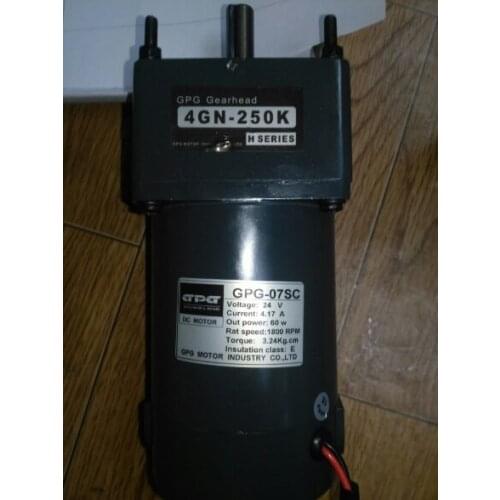 Gpg 60W 24V 4gn 250k dc motor Gear reduction speed regulating motor