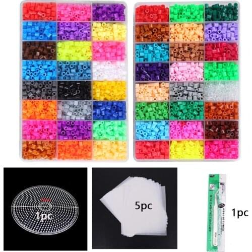 24/36/48 Colors Box Set Hama Beads Toys 5MM Perler Educational Kids Diy Toys Fuse Beads Plussize Pegboard Sheets Ironing Paper