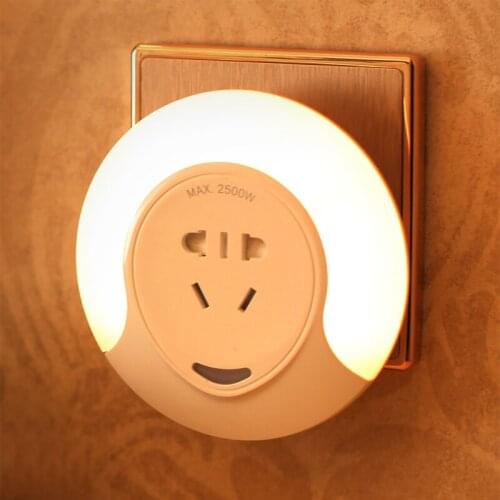 Light Sensor Night Light 220V Bedroom Creative Light with Socket Free Shipping