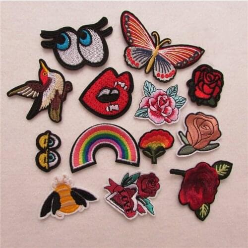 New arrive brand new fashion style exquisite badge hot melt adhesive applique embroidery patches stripes DIY clothing accessory