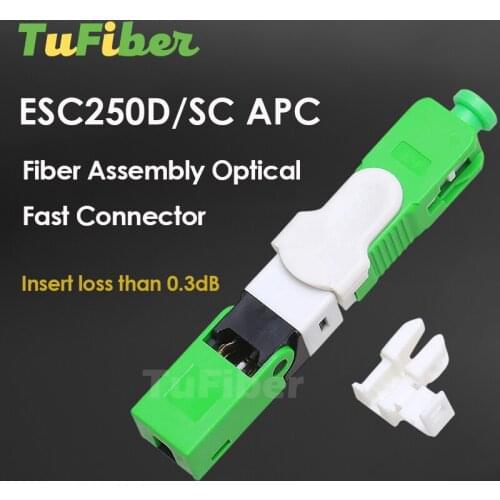 50/100/200Pcs UNIKIT Wholesales FTTH ESC250D Single-Mode Fiber Optic SC APC Quick Fast Field Assembly Connector For Drop Cable