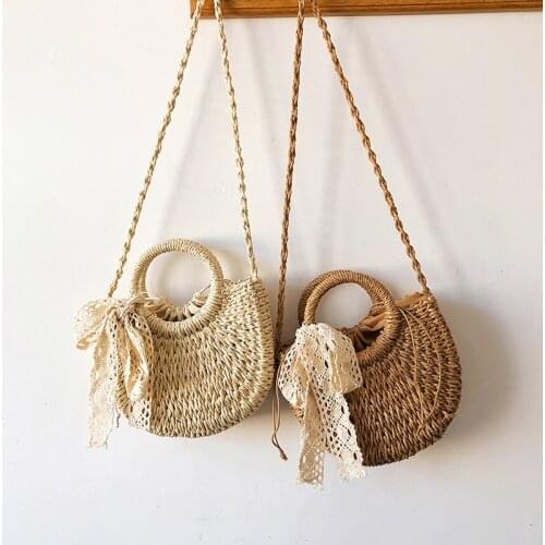 Grass woven bags womens popular new fashion messenger bag Joker ladies handbag beach bag
