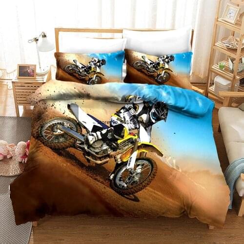 Boy Teenager Duvet Cover Motor Rally Desert Race Super Racer Bedding Sets King Queen Full Twin Size 1-2pcs PillowCase