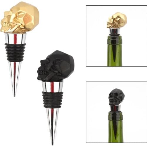 Skull Head Wine Bottle Stopper Sealer Plug Tool Easy Use for Holiday Party