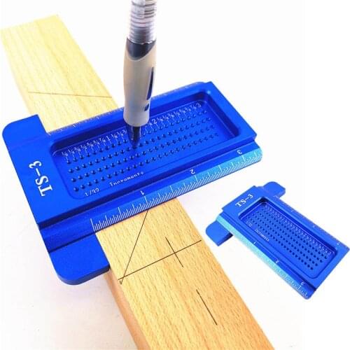 TS-3 woodworking Scribe inch hole Scribing ruler aluminum alloy T ruler woodworking scribe Gauge Measuring Tool