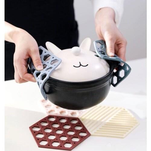 Silicone Tableware Insulation Mat Coaster Cup Hexagon Mats Pad Heat-insulated Bowl Placemat Home Decor