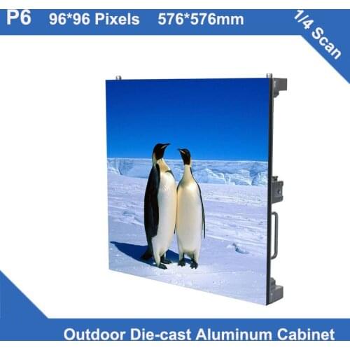 TEEHO video P6 led display Outdoor Diecasting Cabinet 576mm*576mm ultra slim 1/4 scan led display module screen video wall panel