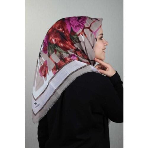 VERTU SHİNE PATTERNED SILVERY LINEN SCARF-DESEN-02-RENK-05