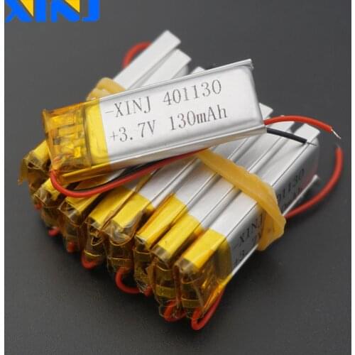 XINJ 10pcs 3.7V 130mAh lithium polymer battery Li po 401130 For Glasses headset pen GPS sat Nav MP3/MP4 driving recorder Toys
