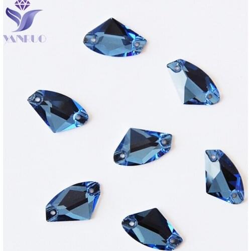 YANRUO 3256 Galactic Ax Sapphire Rhinestones Sewing Glass Stones Blue Stones Crystal Strass For Clothing