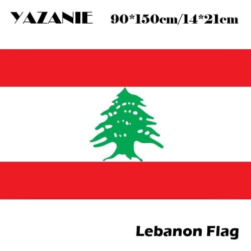 YAZANIE 90x150cm Lebanon Flags and Banners World Flying National Lebanese Flag Polyester Printed 3ft X 5ft Lebanon Custom Flag