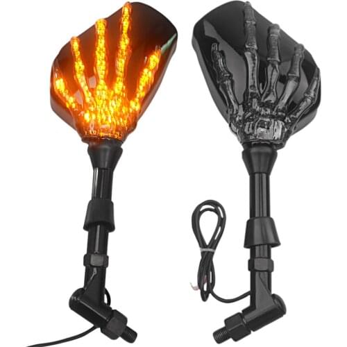 Motorcycle Rearview led turn signal Mirrors For Honda Suzuki Kawasaki For Harley Yamaha V-Star XVS 650 950 1100 Custom Silverado