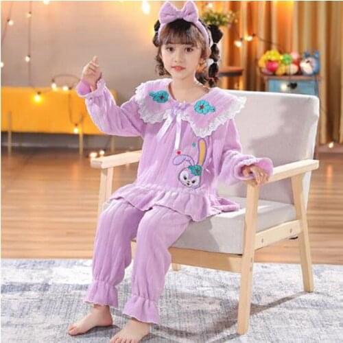 2021 Winter Children Pajamas Girls Princess Loungewear Coral Fleece Kids Pijamas Warm Flannel Sleepwear Homewear teen Pyjama Set