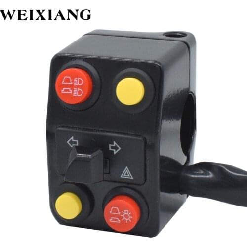 1" 25mm Motorcycle Switches High/low Beam Power Start Turn Signal Horn Headlight Warning Light Left Handle Bar Contoller Switch