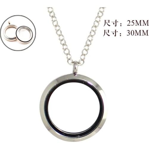 1PC Stainless Steel Round Magnetic Glass Screw Lockets Jewelry Keepsake Necklace Memorial Jewelry Urn Necklace