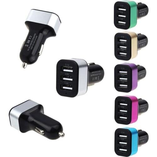 1Pc Universal USB 3 Ports DC 5.0V 2.1A Quick Charging Car Charger Adapter For iPhone Samsung Huawei