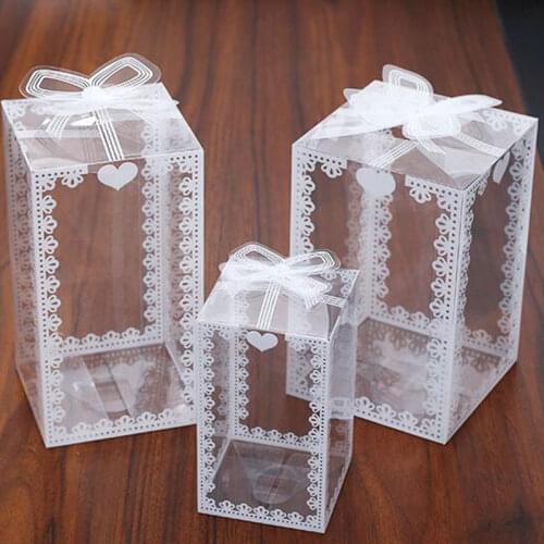 10Pcs PVC Packing Box Wedding Favor Gift Box Transparent Stylish Food Bags Case Party Chocolate Jewelry/Candy/Packaging Bag