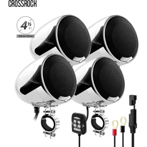 1200W Amp Waterproof Bluetooth Motorcycle Stereo 4-Speakers Audio Sound System