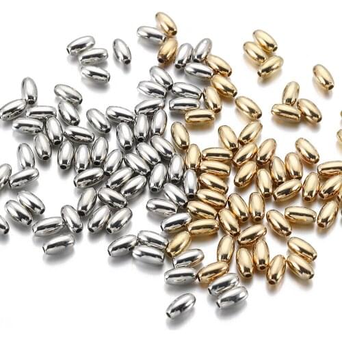 200pcs/lot Oval Tube Spacer Bead CCB Plated Plastic Loose Beads for DIY Jewelry Making Necklace Bracelet Accessories Supplies