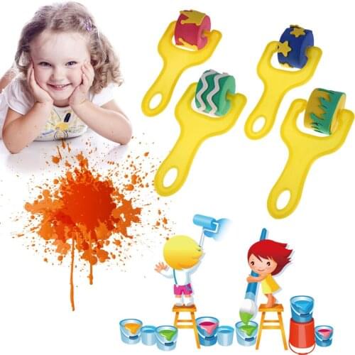 4pcs/set EVA Sponge Brush Painting Tool Early Childhood Education Children Kids DIY Graffiti Drawing Brush Toys Random Pattern