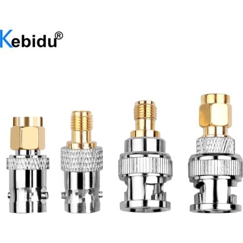 Kebidu 4pcs RF Coax Coaxial SMA Male Plug to BNC Female BNC Male to SMA Female M/F Radio Antenna Connector Adapter