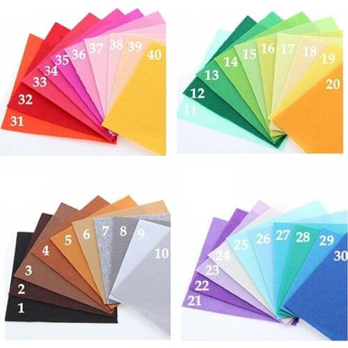 40Pieces/Lot 15cm*15cm 1mm Nonwoven Felt Fabric Thickness Polyester Cloth Of Home Decoration Bundle for Sewing Dolls Crafts