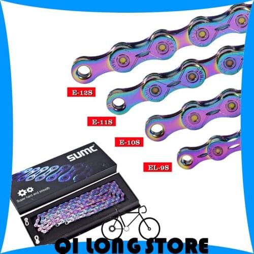 SUMC Biycyle color plated chain 9/10/11/12 speed Mountain road bike variable speed chain half hollow cross color chain