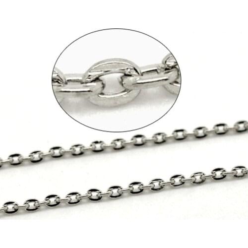 DoreenBeads dull silver color Links-Opened Cable Chains Findings 3mm x 2mm, 10 meters