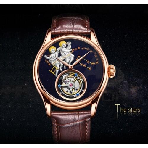 GIV Flying Tourbillon Men Mechanical Wristwatches Skeleton Watch Watches for Men Mens 2021 Clock Man reloj hombre zegarek męski