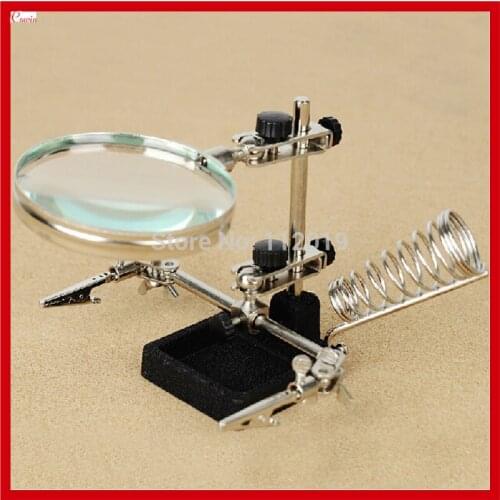 New Helping Hand 5X Soldering Magnifier Stand auxiliary clip magnifier Welding Repair Magnifying Station Holder