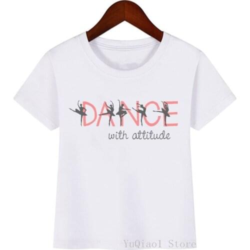 Dancing Girl Short Sleeve Summer Tops Baby Girls Casual Clothes Children Kawaii I Love Dance Print Harajuku T shirt Kids