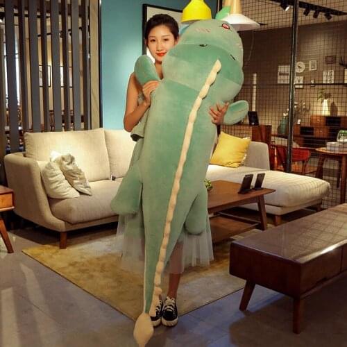 New Big Size Long Lovely Dinosaur Plush Toy Soft Cartoon Animal Stuffed Doll Boyfriend Pillow Kids Girl Birthday Gift