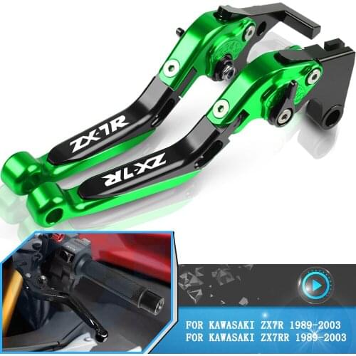 For Kawasaki ZX7R ZX7RR ZX-7 ZX 7 R RR 1989-2003 2002 2001 Motorcycle CNC Aluminum Foldable Brake Clutch Levers Hand Accessories