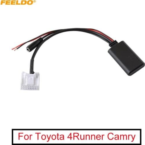 FEELDO Car Wireless Bluetooth Module Aux Audio Cable Music Adapter With Micphone For Toyota 4Runner Camry Rav4 AUX Cable