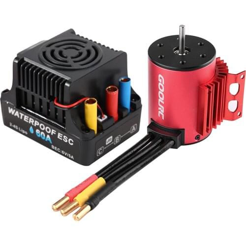 GOOLRC 3650 3900KV 4300KV Brushless Motor with Heat Sink 60A Brushless ESC for 1/10 RC Car Crawler