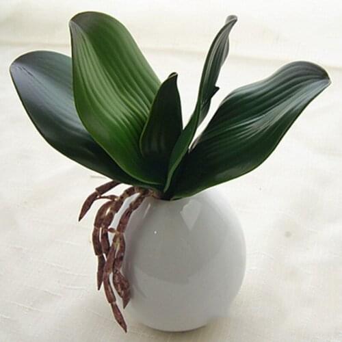 Artificial plant leaf Real touch Phalaenopsis Orchid Plastic leaves Fake Plant Green Leaf DIY decorative plant Artificial Leaf