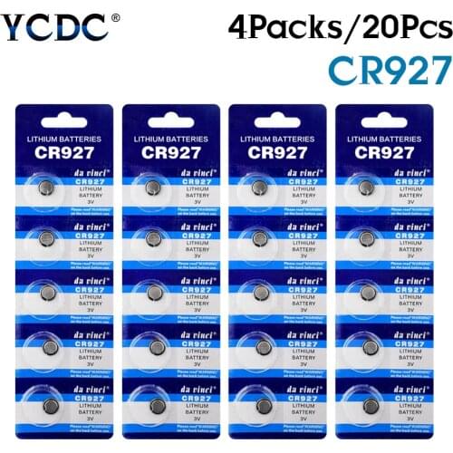 YCDC 20x 3V Lithium Button Coin Cell Battery CR927 927 DL927 BR927 ECR927 5011LC Disposable Batteries for Watch Remote Toy