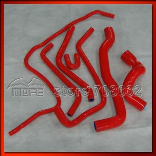 MOFE 7pcs Red Silicone Radiator Hose Kit for Saab 9-3 2.0T 1998~2002