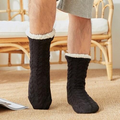 Regali Per Lui Mens Socks Mid-tube Winter Slippers Floor Socks Adult Warmth Thickening and Velvet Autumn Winter Carpet Socks