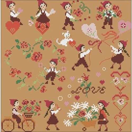 Fall in love patterns Counted Cross Stitch 11CT 14CT DIY Chinese Cross Stitch Kits Embroidery Needlework Sets