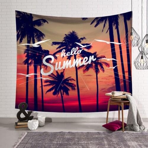 Polyster Wall Hanging Summer Holiday Beach Tapestry Art Carpet Blanket Yoga Mat Decorative Tapestry For Home