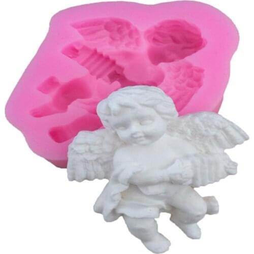New Arrival Cute Angel Boy With Electronic Organ Shape 3D Silicone Cake Mold Fondant Cake Tools For Cupcake