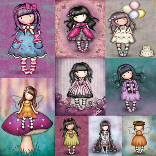 New 5D DIY Diamond Painting Cartoon Girl Embroidery Rhinestone Cross Stitch Gift Home Office Decor Kids Adult Factory Direct