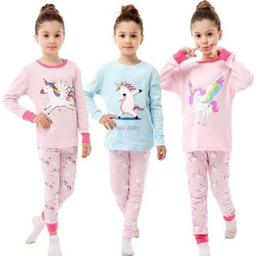 2 to 8 Years Girls Unicorn Pajamas Childrens Sleepwear Boys Nightsuit Kids Pyjamas Cartoon Girl Sets Toddler Baby Girl Clothes