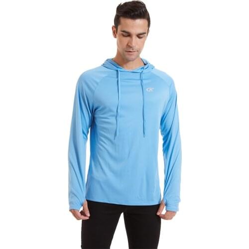 Polyester Mens Long Sleeve Shirts UPF 50+ Sun Protection SPF Running T-Shirt Lightweight Athletic Workout Hiking Swim